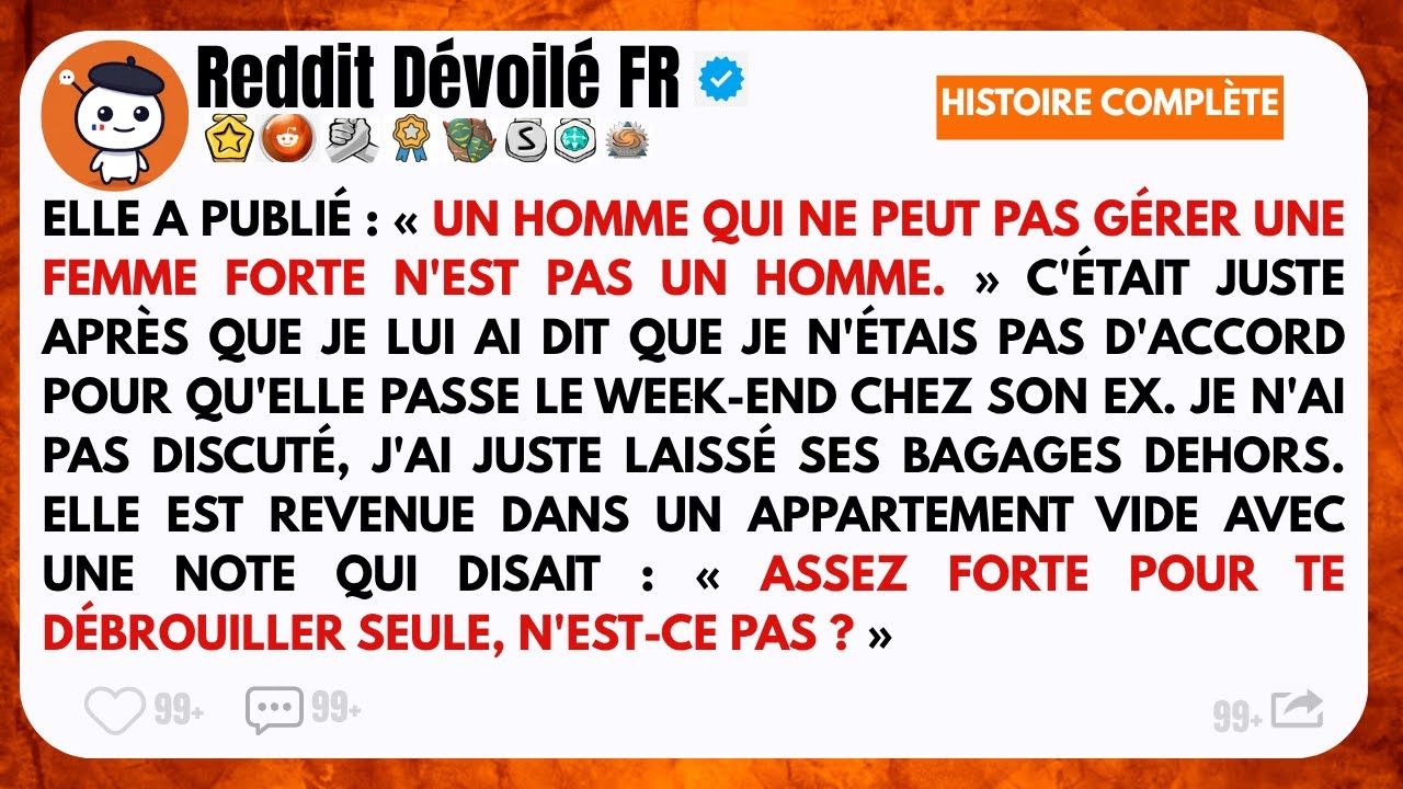 Elle a posté : « Un homme qui ne peut pas gérer une femme forte… » C’était juste après mon refus.