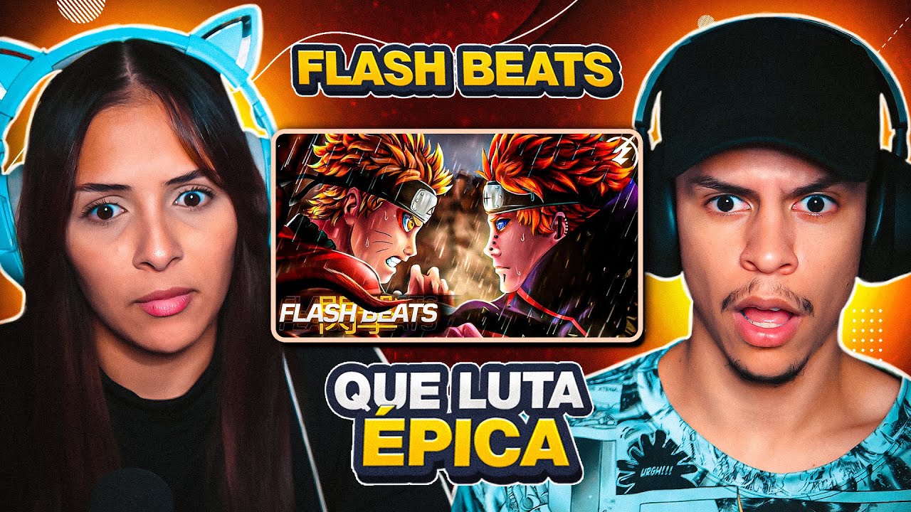 FLASH BEATS - ESPECIAL 400K Pt.2 Naruto vs Pain | [React em Casal] 🔥