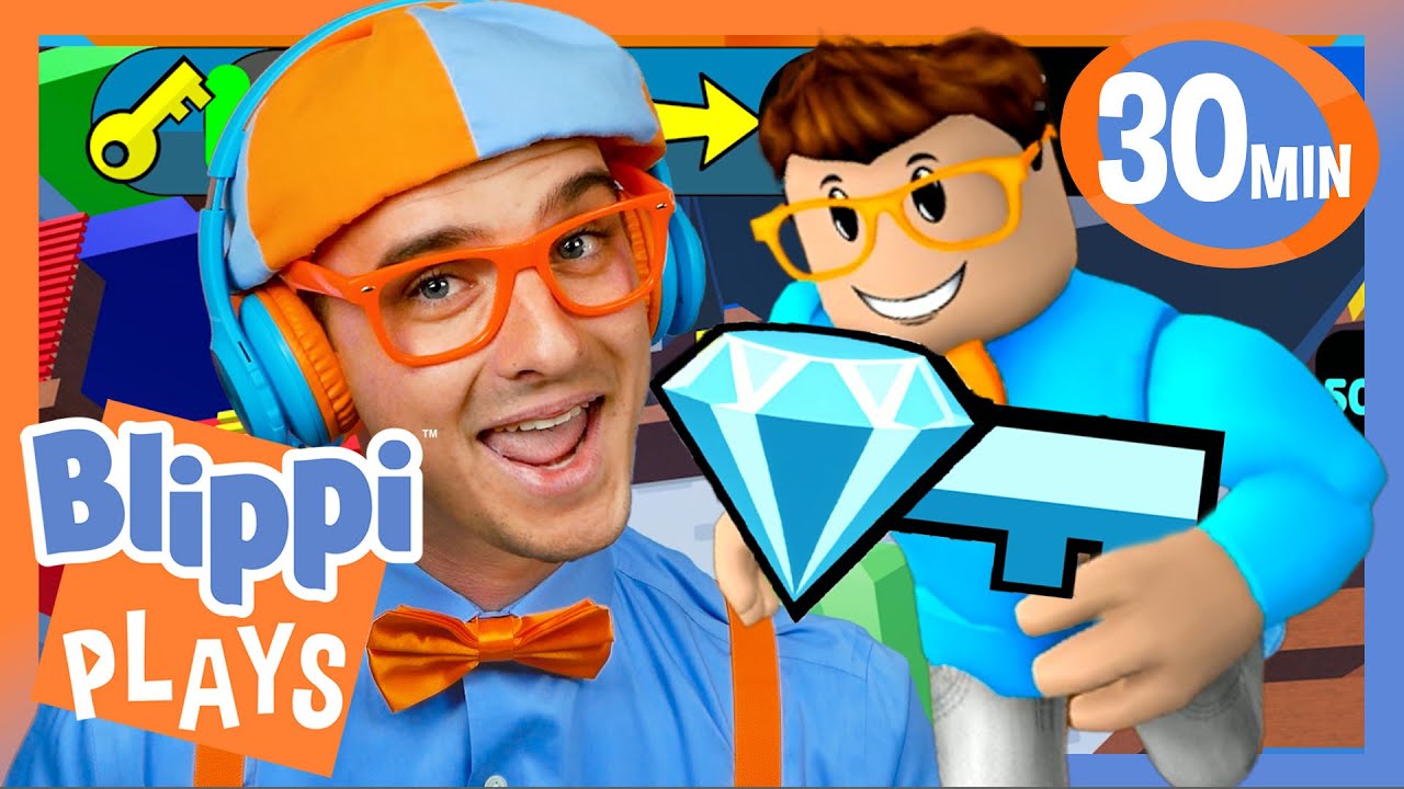 Let's Play 'Find the Keys' with Blippi! | BEST OF BLIPPI PLAYS ROBLOX! | Gaming Videos for Kids