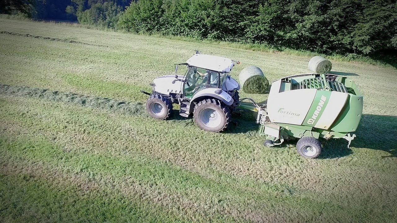 Baling and wrapping silage bales - Lamborghini & Krone