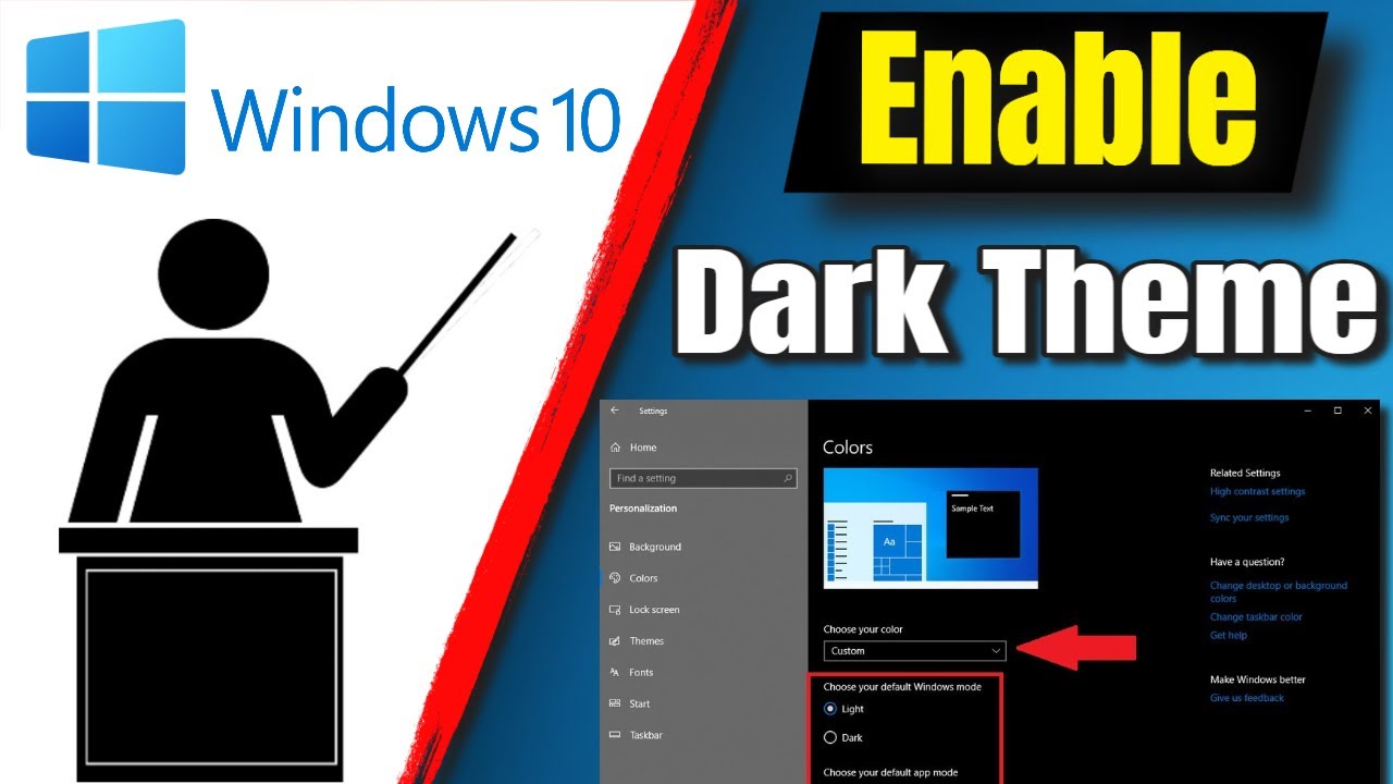 How To Enable Windows 10 Dark Theme