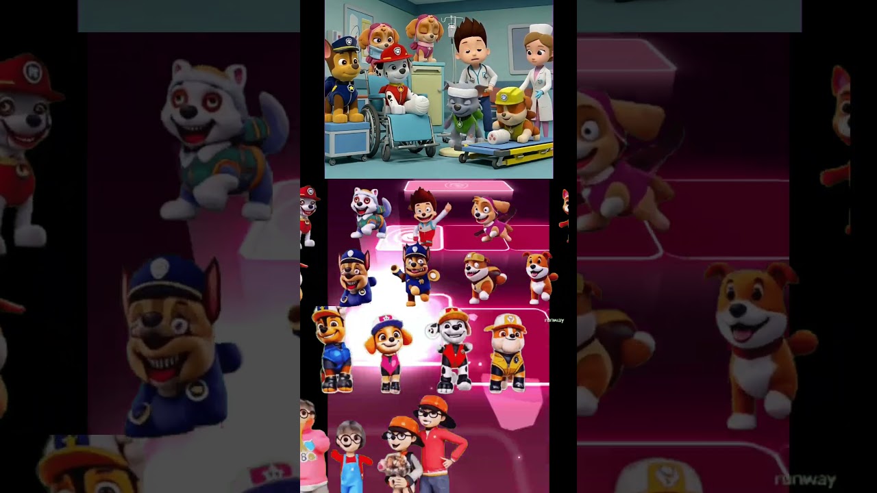 Paw Patrol Scary Chase vs Ryder x Coffin Dance Tiles Hop EDM Rush #coffindance #tileshop