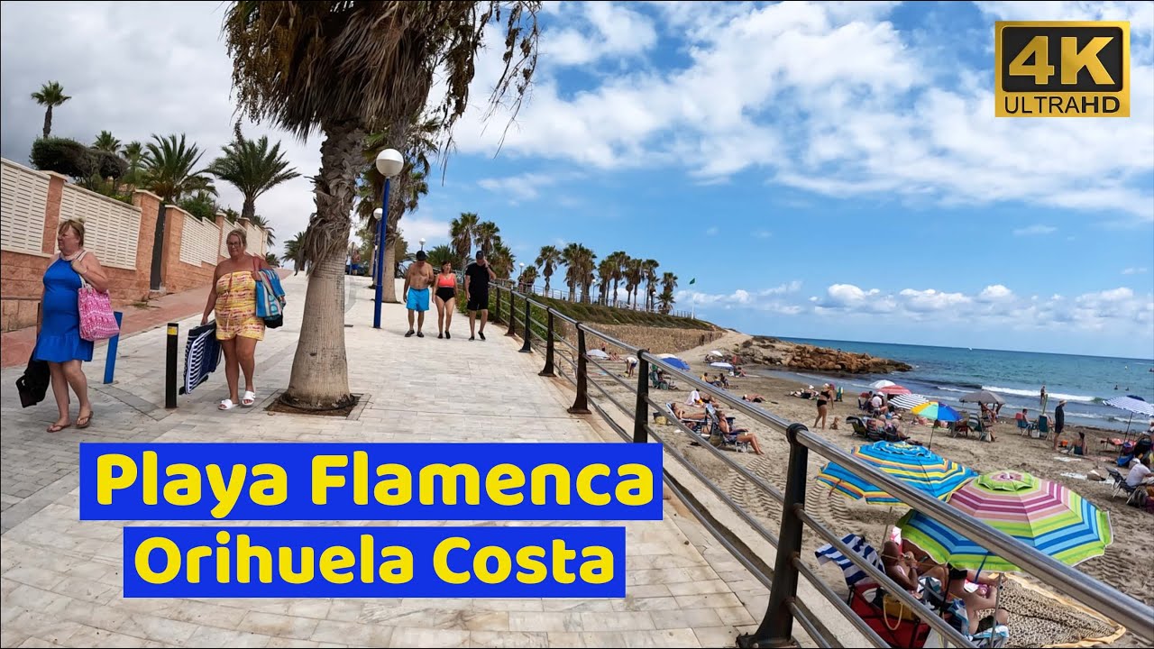 [4K] Playa Flamenca, Orihuela Costa, Costa Blanca, Spain⎮Afternoon Promenade & Beach Walking Tour 🇪🇸