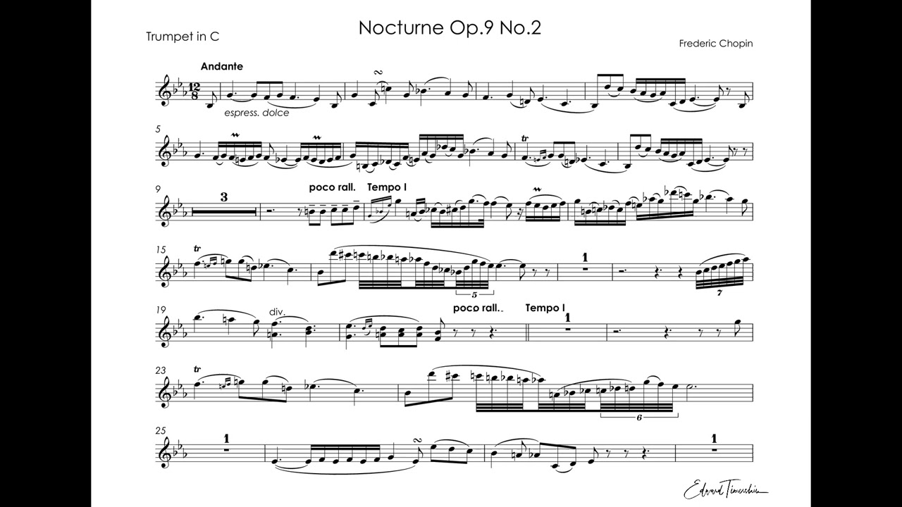 Chopin, Fr&eacute;d&eacute;ric - Nocturne, Op.9 - Malcolm McNab trumpet C
