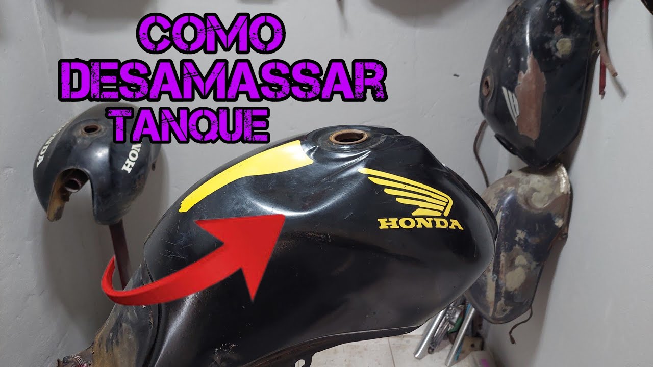 como desamassar tanque de moto