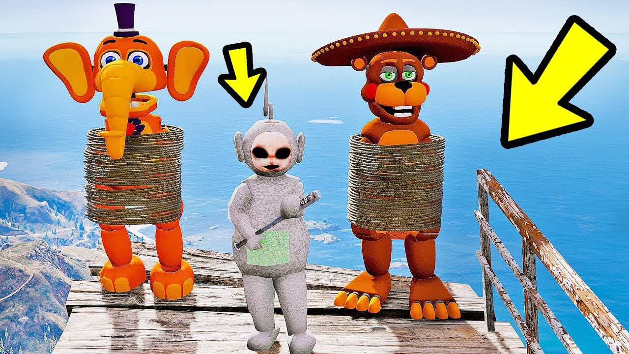 SLENDYTUBBIES VAI JOGAR OS ANIMATRONICS DO MONTE CHILIAD? | GTA V Five Nights at Freddy's