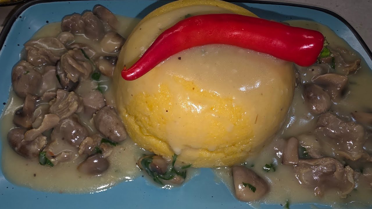 Ciulama din inimi,pipote si ciuperci. Gustul copilariei.