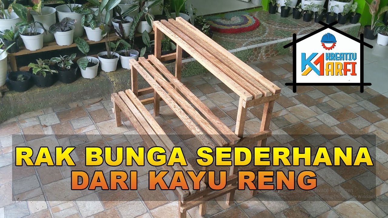 Tutorial Rak Bunga dari Kayu Reng sederhana dan mudah