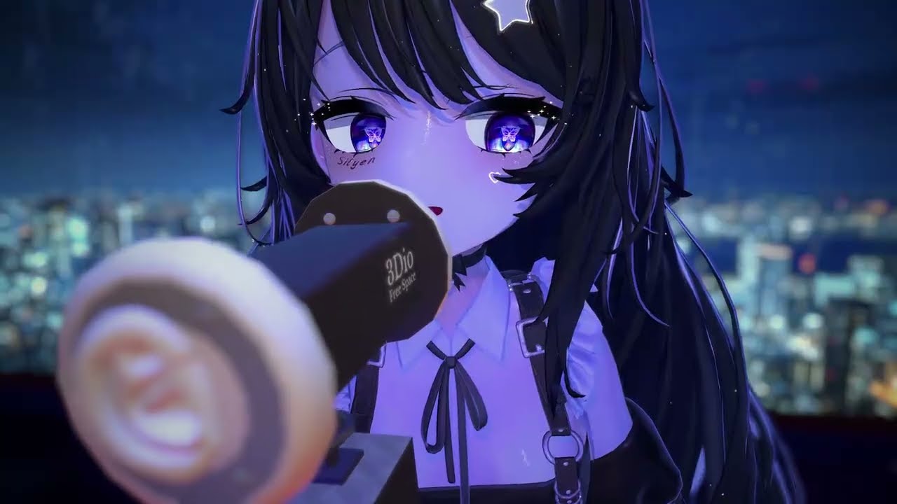 【ASMR VRC】3Dio Little Black Cat's ❤ Rain Sound 3D Animation for Sleep Aid