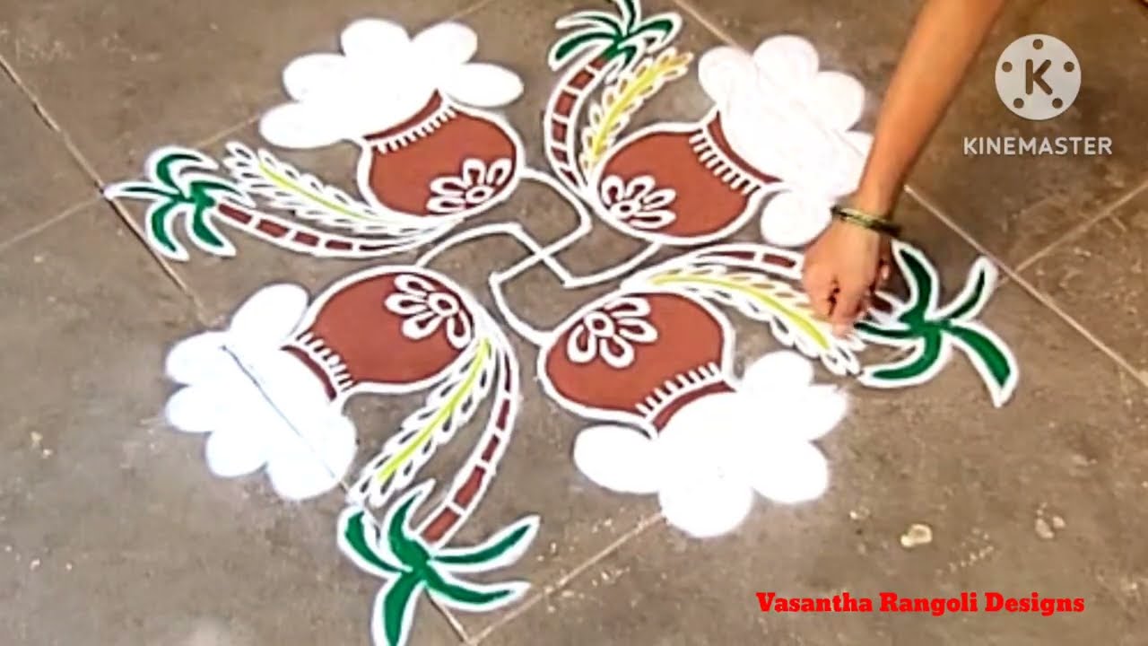 Bhogi Kundalu || Sankranthi Festival Special Rangoli || Easy Muggulu for Beginner's|| Pongal Rangoli