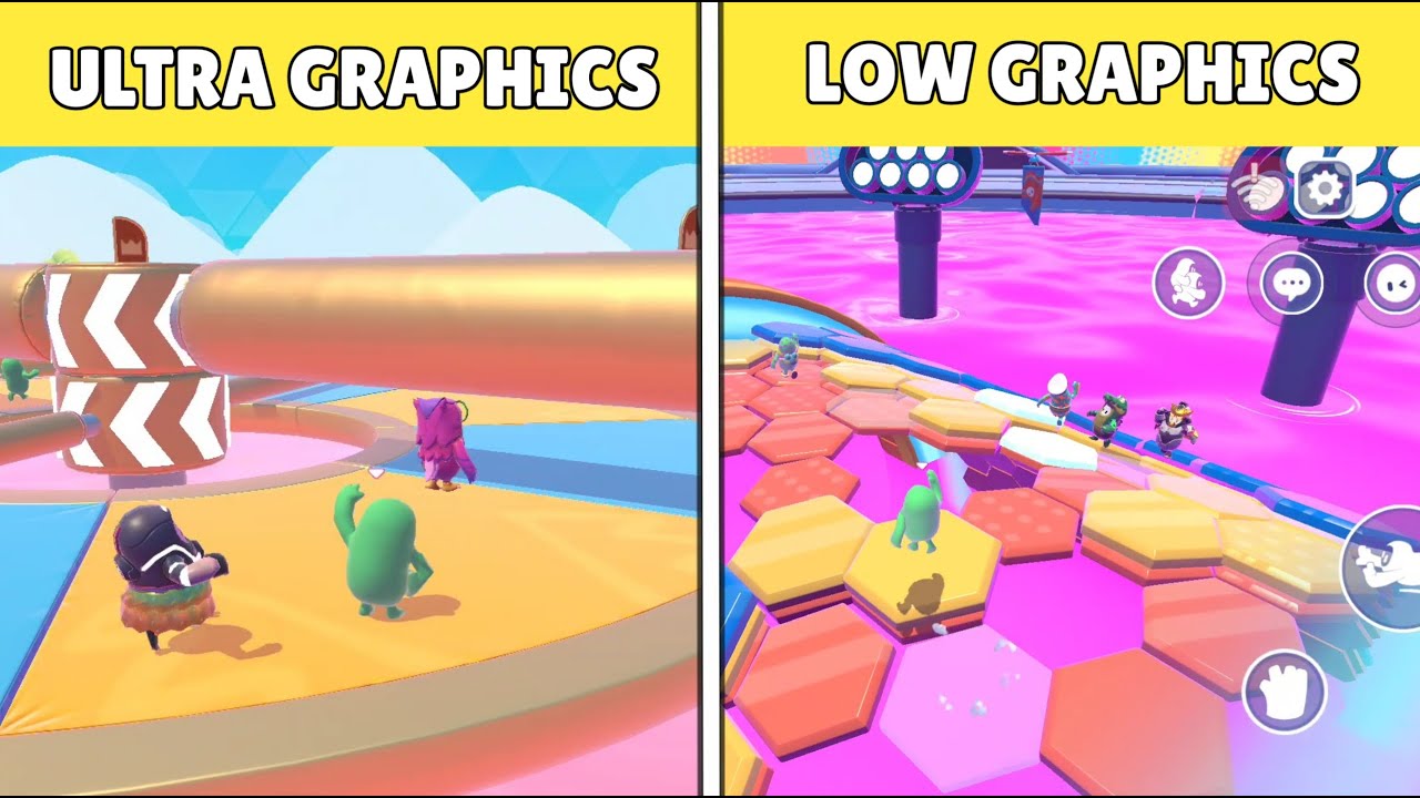 Ultra Graphics vs Low Graphics Fall Guys Mobile Gameplay Walkthough Part 2 (ios, Android)