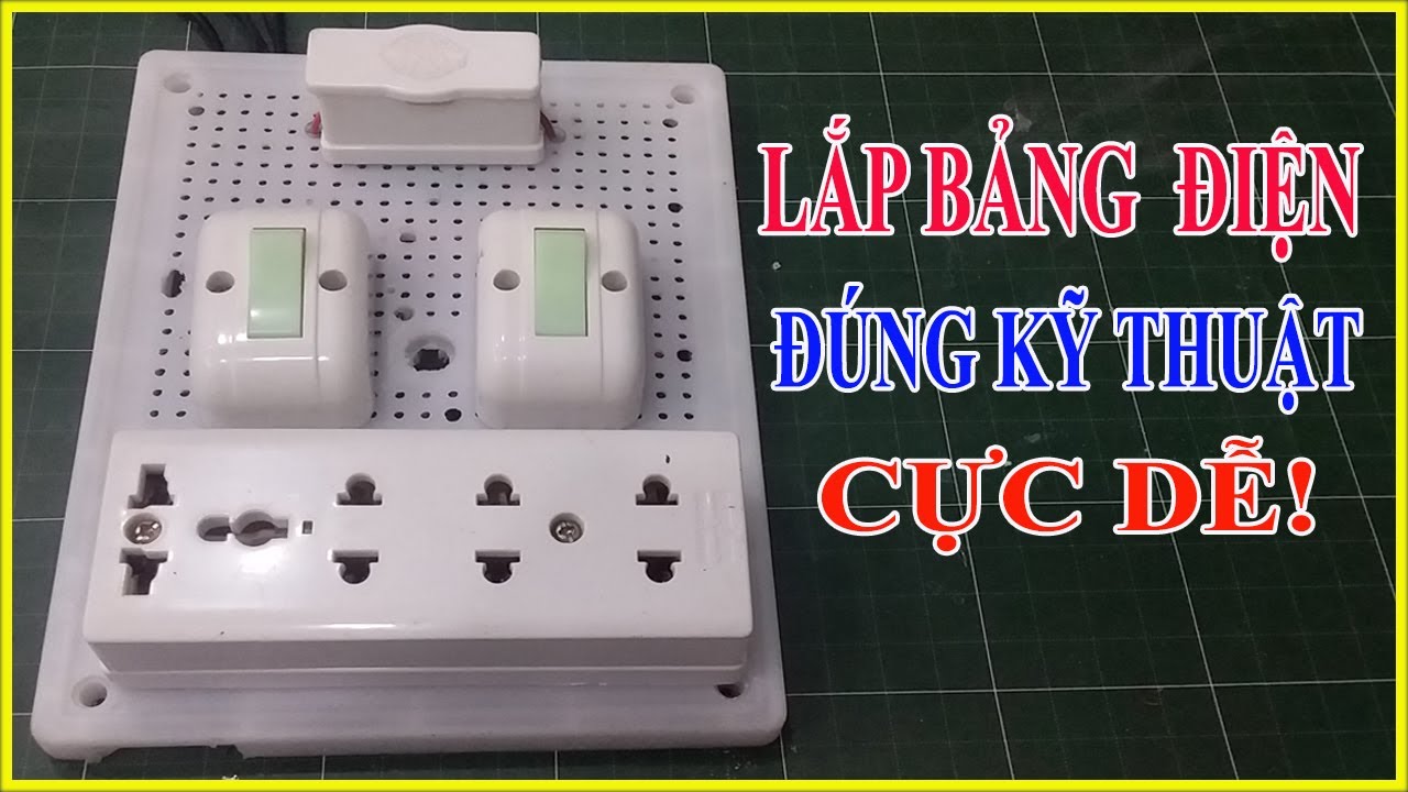 Hướng Dẫn Ráp Bảng Điện Taplo Điện 2 công tắc 1 ổ cắm Điện Cực Dễ!