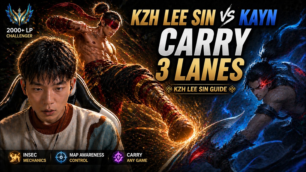 🔴 KZH Lee Sin vs Kayn Jungle - Carry 3 Lanes - KZH Lee Sin Guide