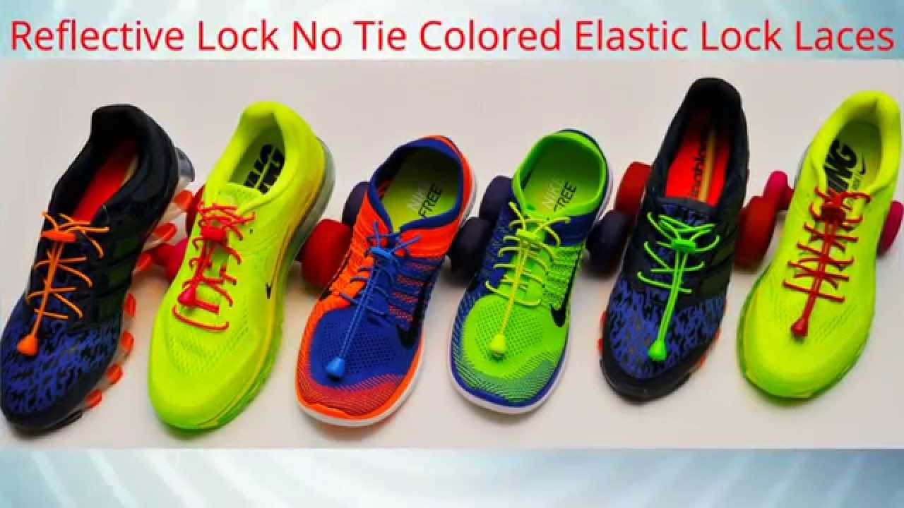 Reflective Lock No Tie Colored Elastic Lock Laces