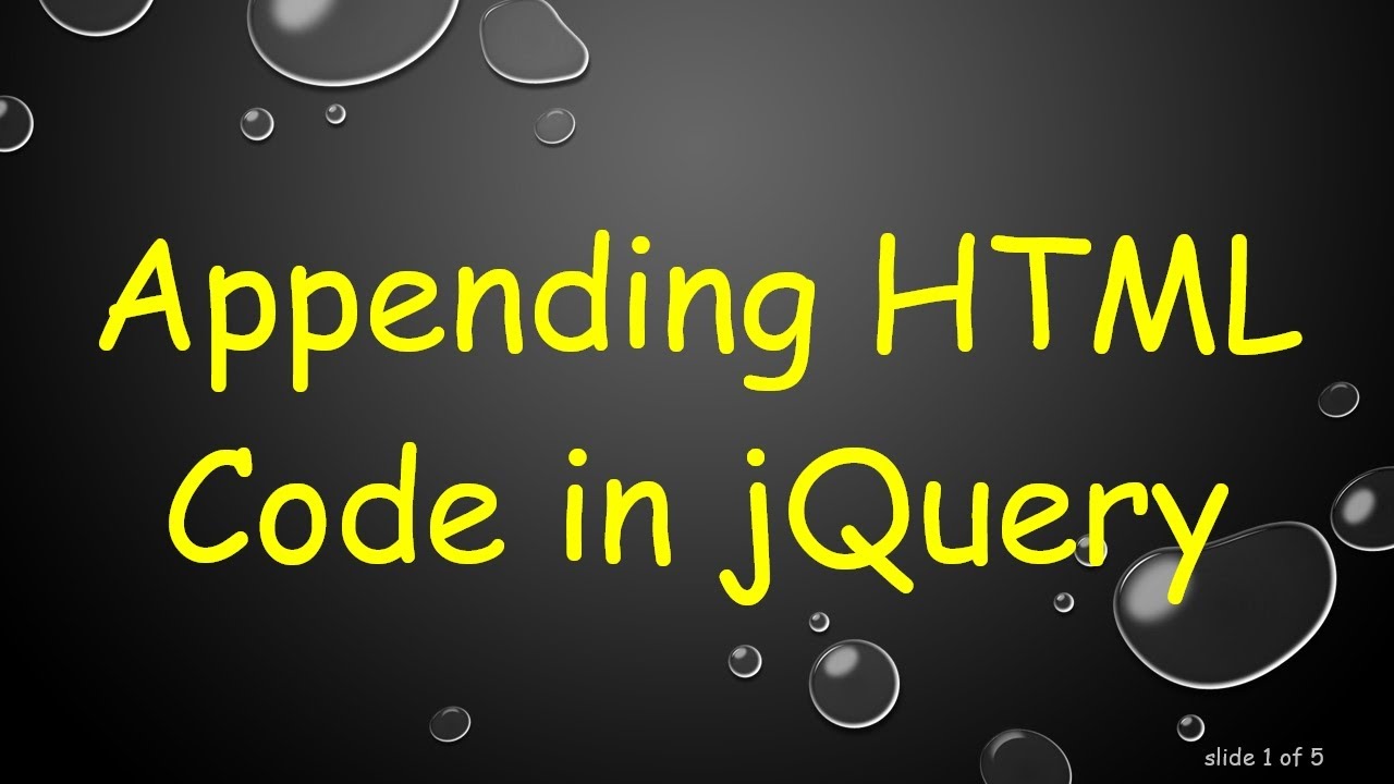 Appending HTML Code in jQuery