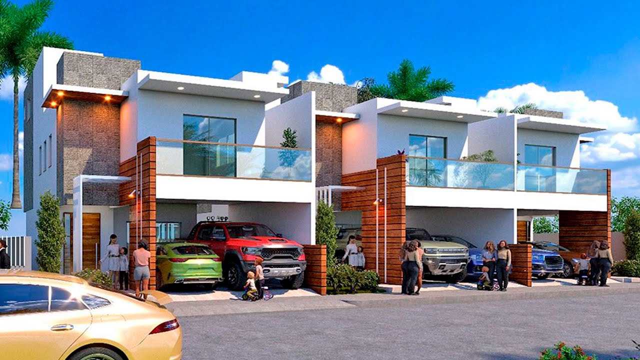 Casas de 3 Niveles Con Patio y Piscina en Santo Domingo Este a 7 minutos del aeropuerto $165,000 USD