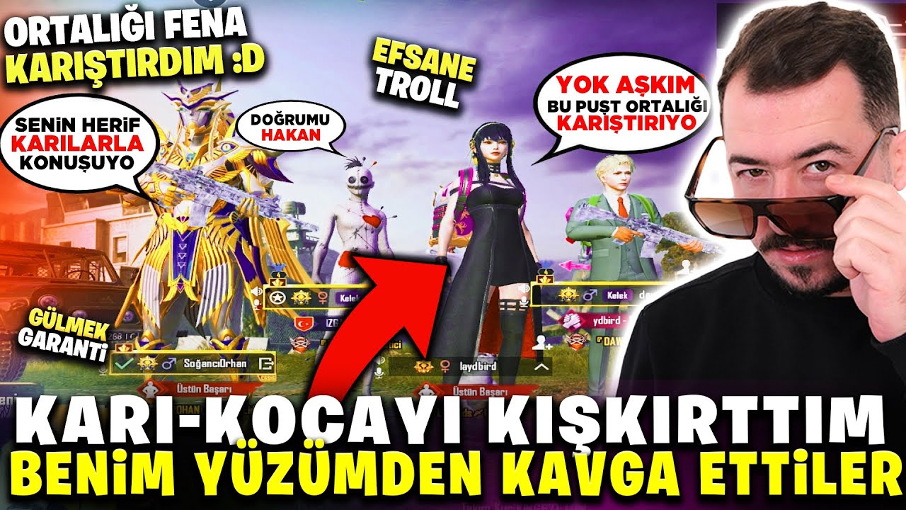 KARI - KOCAYI KIŞKIRTTIM 😂 BENİM YÜZÜMDEN KAVGA ETTİLER 😎 - PUBG MOBİLE TROLL