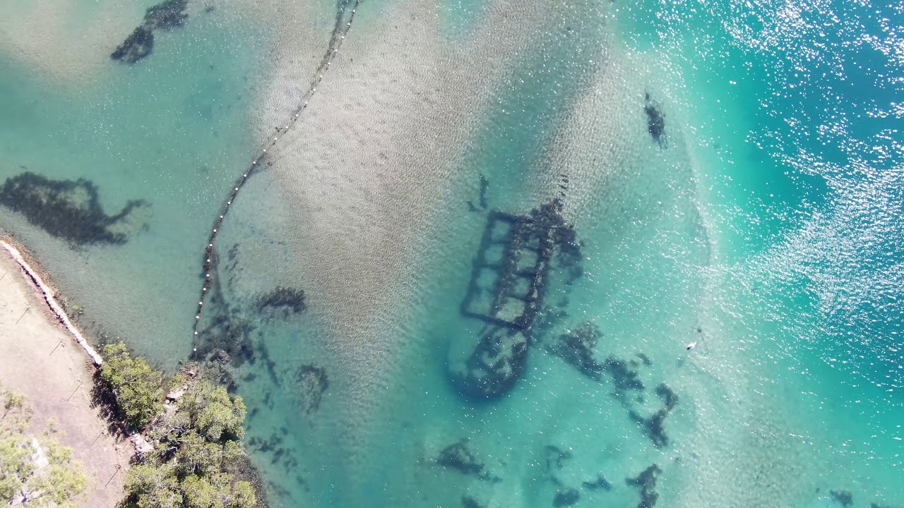 Dunbogan -  sunken wreck drone fly over