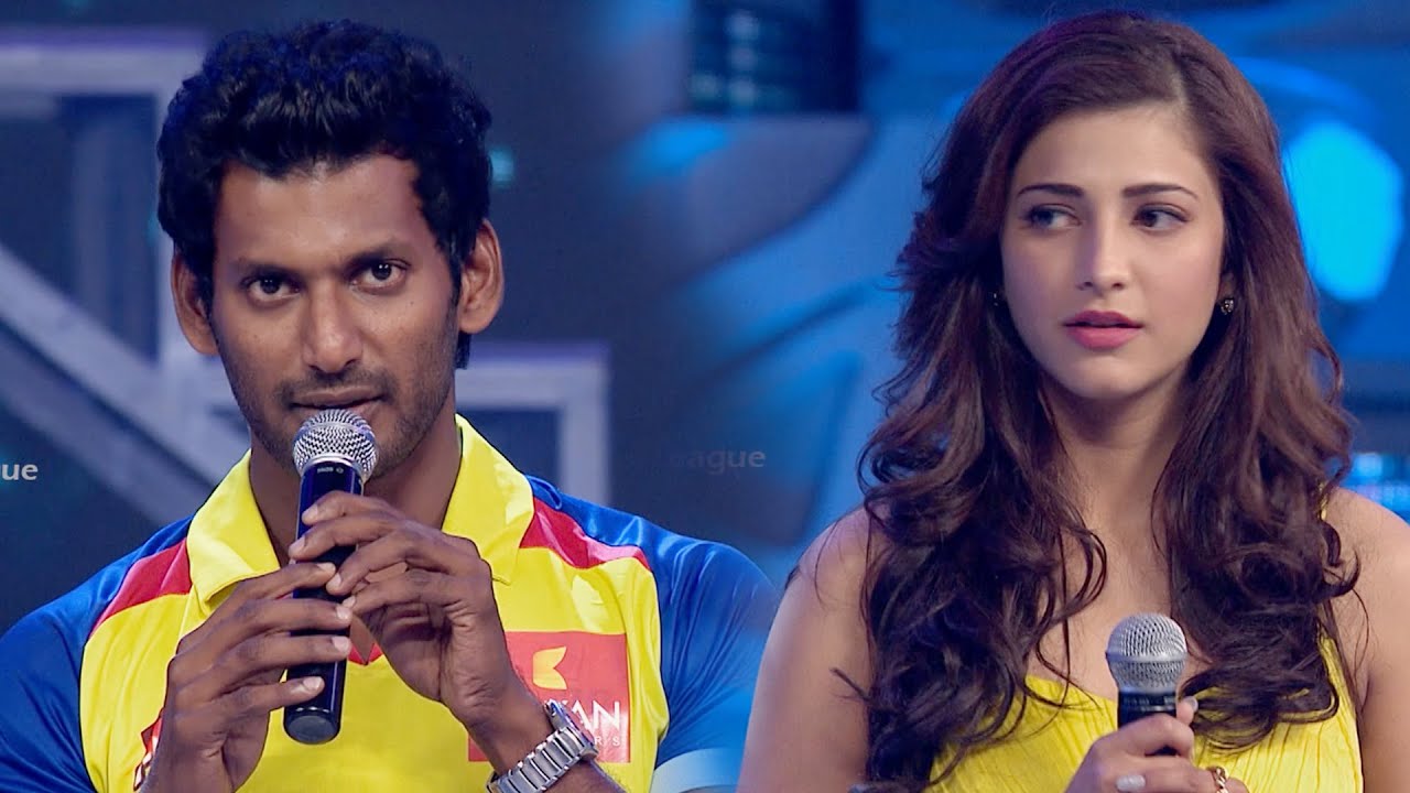 Shruti Haasan And Vishal's South Indian Dance Style At CCL Curtain Raiser