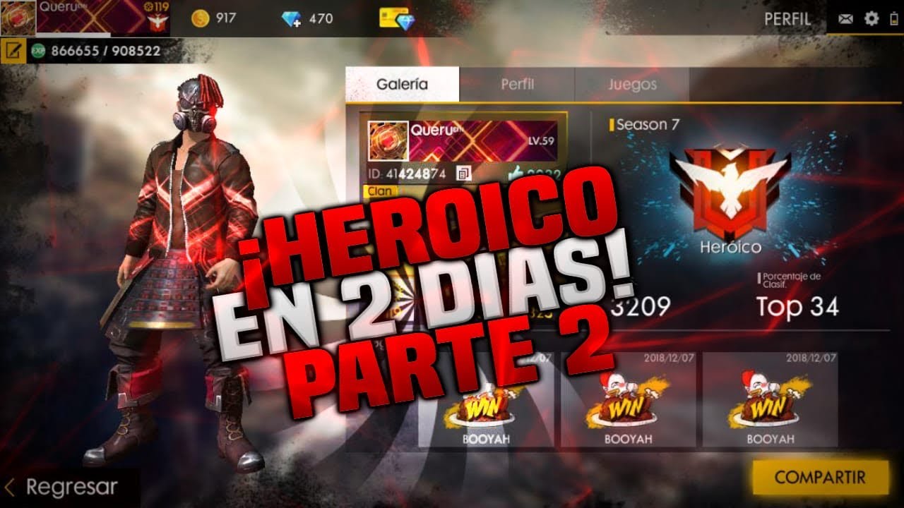 SUBIENDO A HEROICO EN 2 DÍAS TEMPORADA #7 PARTE 2 #FreeFire