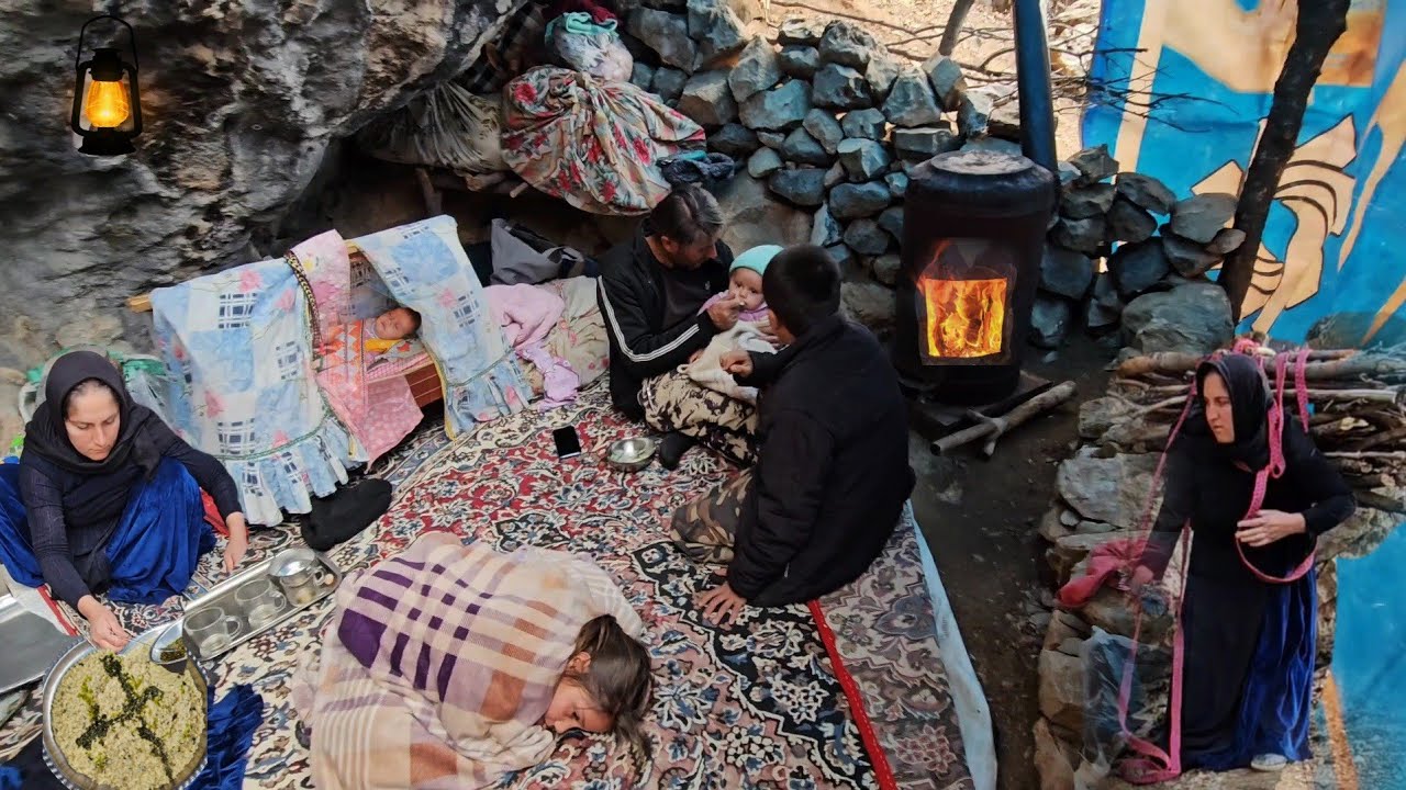 Hard Life of Cave-Dwelling Nomads in Zagros | A Story of Survival in Iran’s Cold Mountains 🏔️🔥❄️