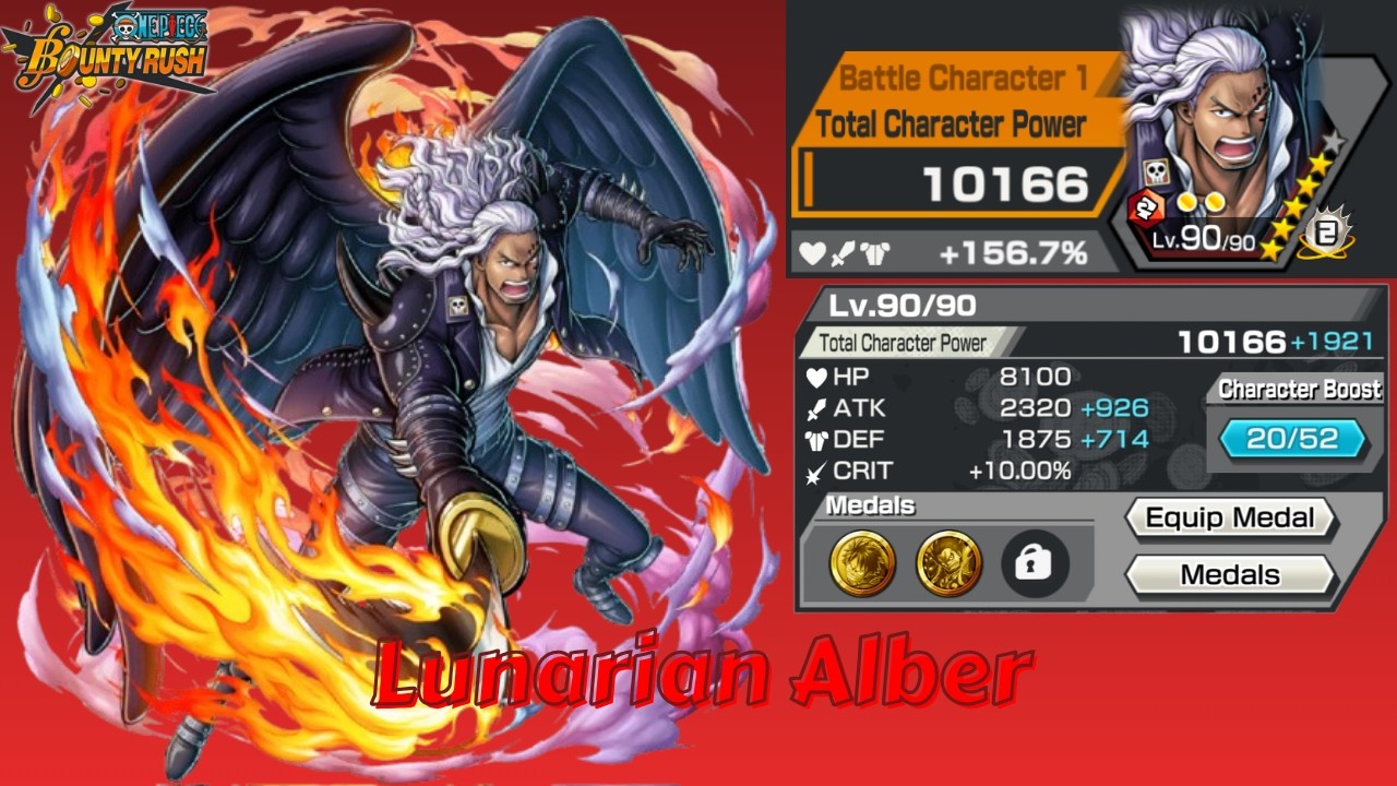 Lunarian Alber Lv. 90 serangan api yang luar biasa - One Piece Bounty Rush Gameplay