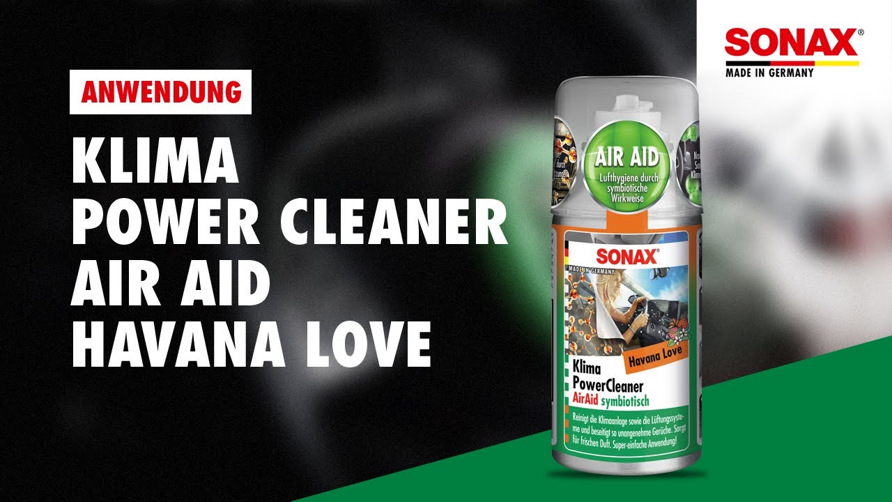 Anwendung SONAX Klima Power Cleaner Air Aid Havana Love