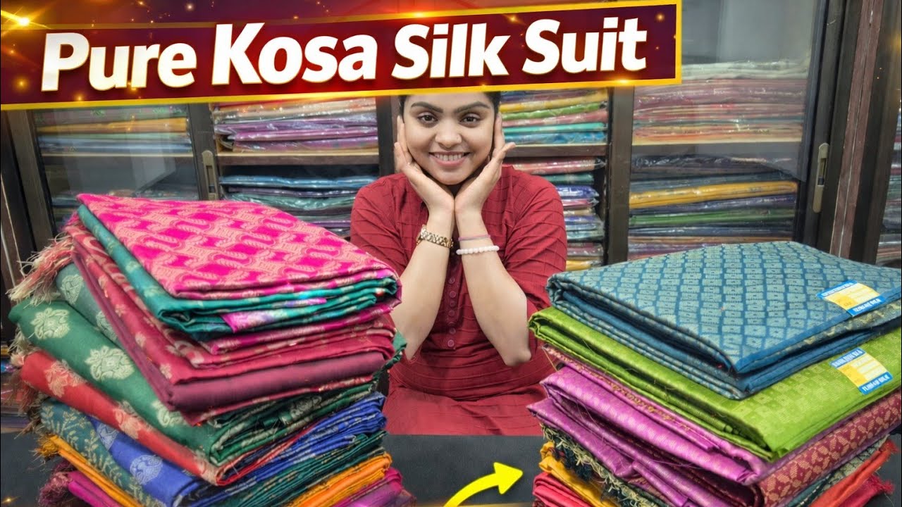 Pure Kosa Silk Suit from Chhattisgarh | Kurti Dupatta & Pajama | Party Festive Wear| Kosa Collection