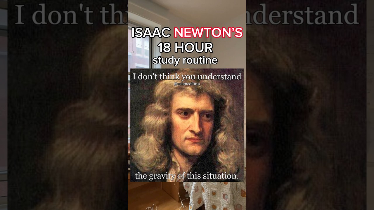 Trying Isaac Newton&rsquo;s 18 hour study routine #study #studyroutine #newton #isaacnewton #education