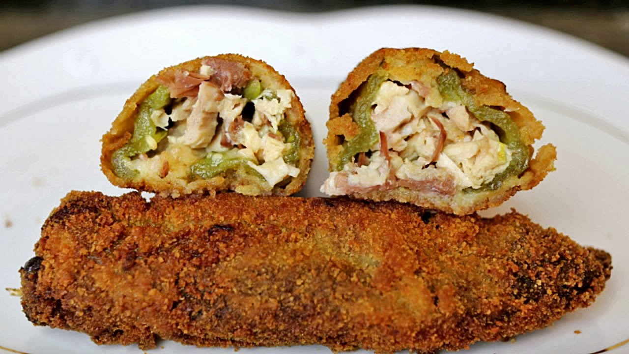 Pimientos rellenos con carne del puchero