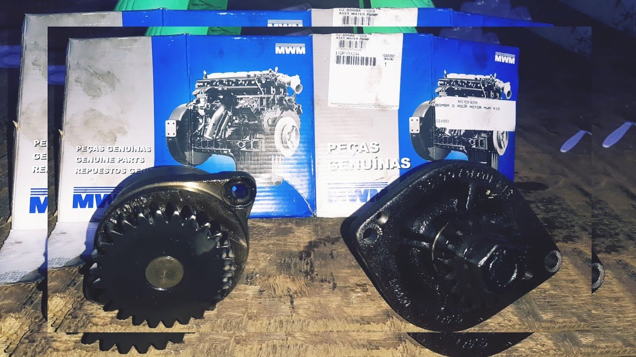 como trocar bomba d'água e bomba  de óleo do motor mwm  X10
