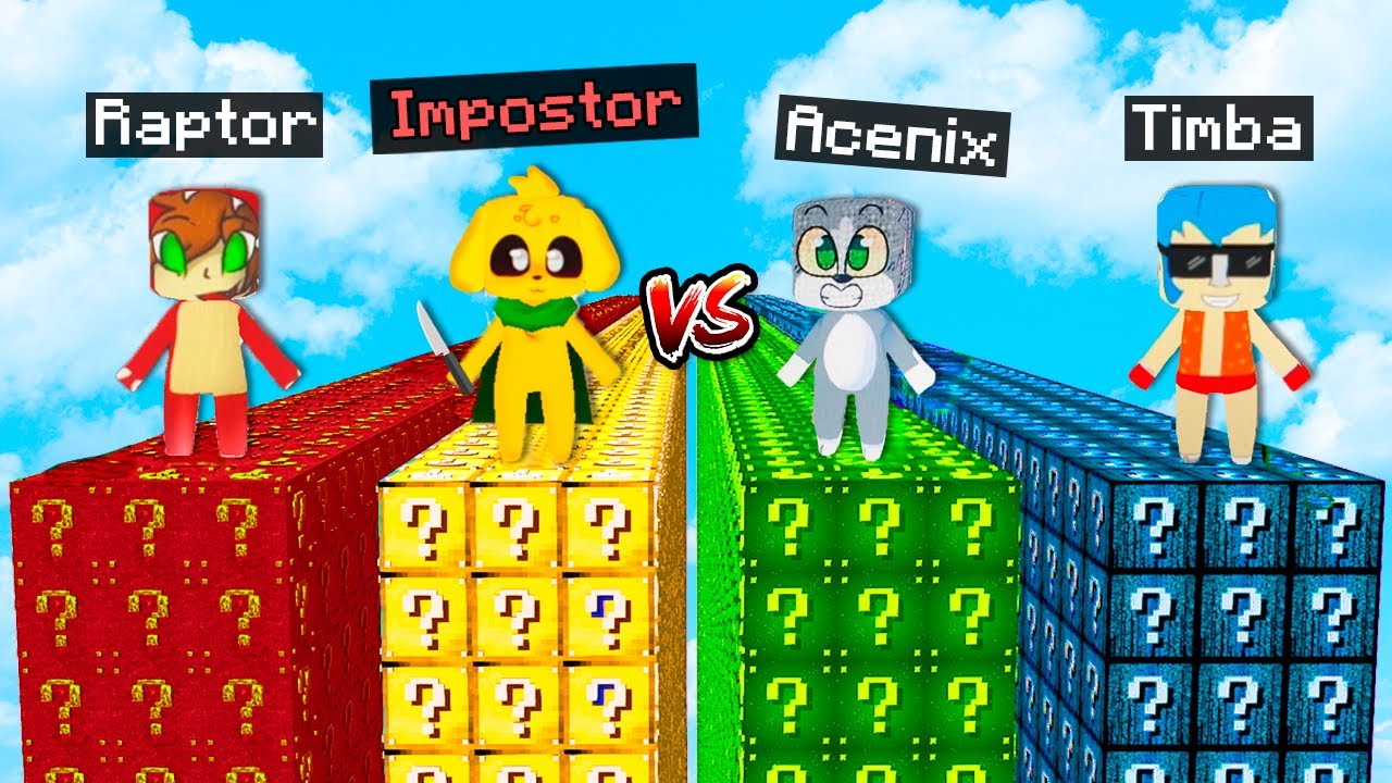 DESAFÍO de los LUCKY BLOCKS de LOS COMPAS 😱🔫 ¿QUIEN ES EL IMPOSTOR? ❓  Lucky Terrorist Town #4