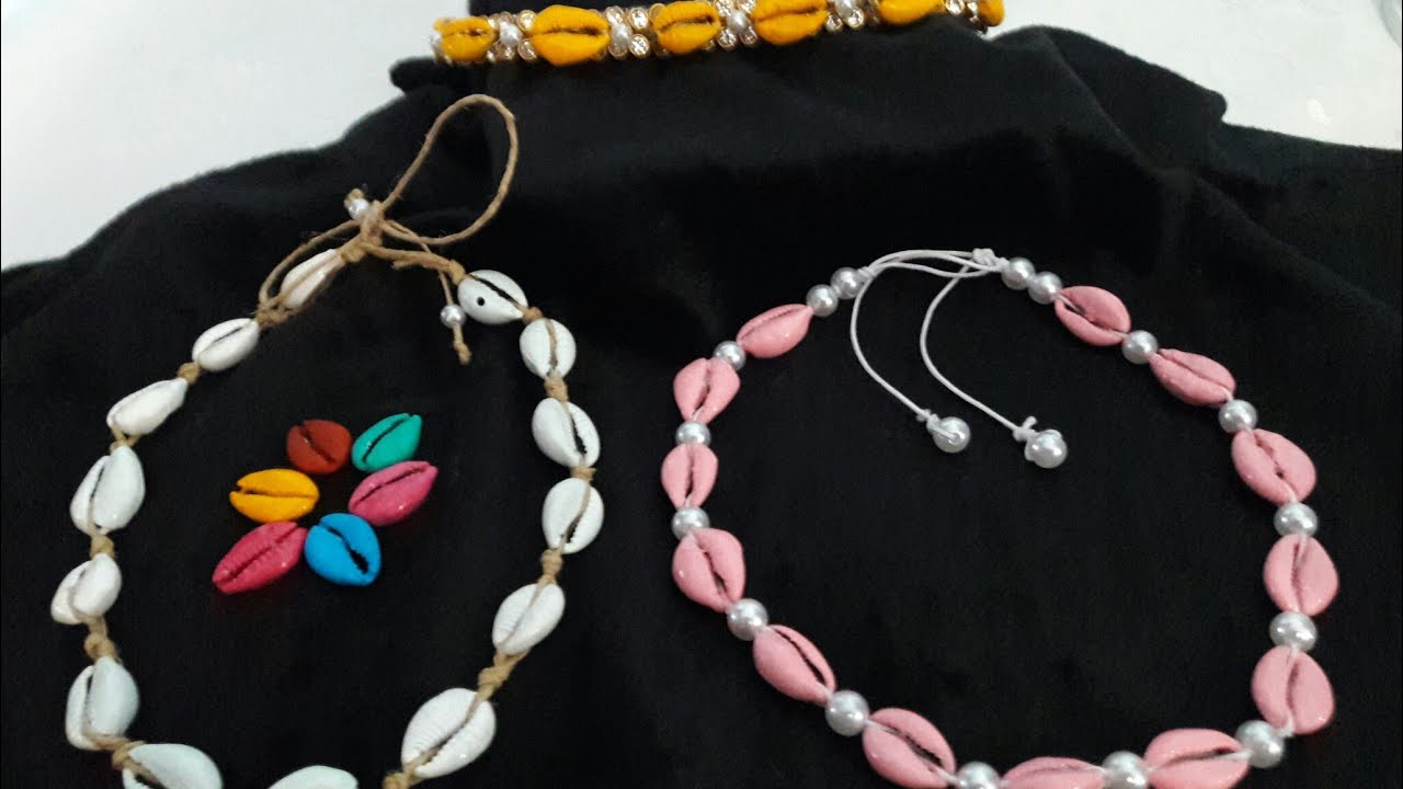 Búzios coloridos, como furar e pintar búzios, para pulseiras e gargantilhas