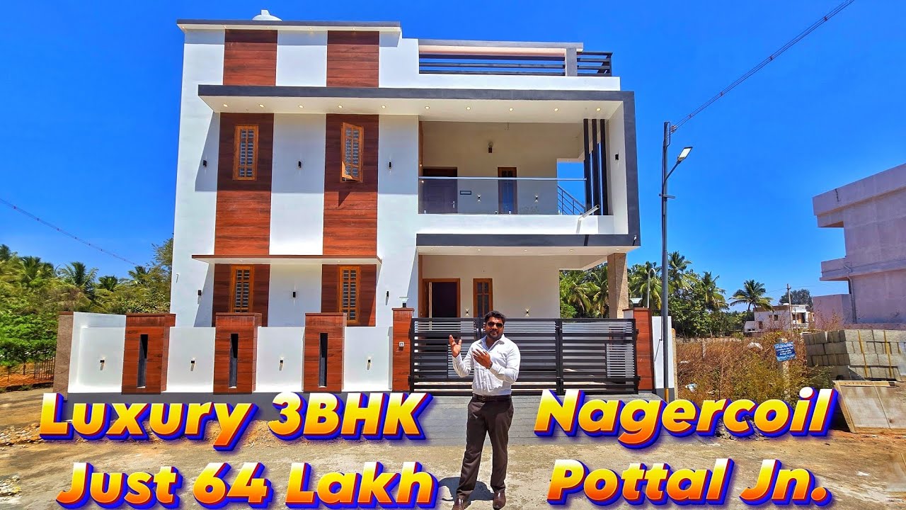 63 Lakh Luxury 3BHK Budget House for Sale in Nagercoil Pottal Jn | | DTCP Approved land