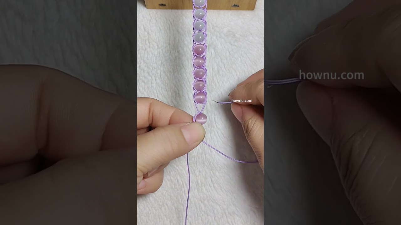 Elegant Purple Cord Beaded Weaving 