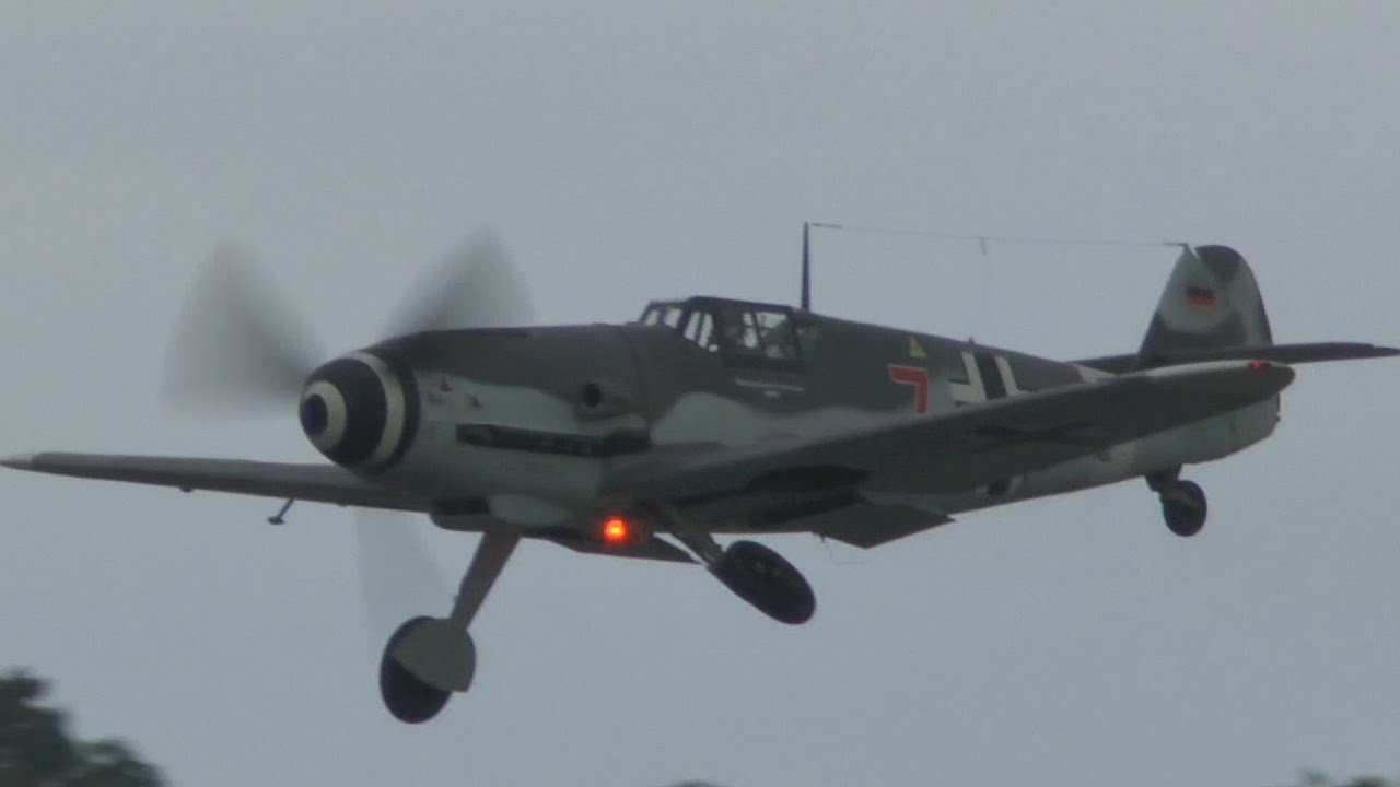 Biggin Hill FESTIVAL OF FLIGHT 2015: Hurricanes and Spitfires dog fighting an ME109