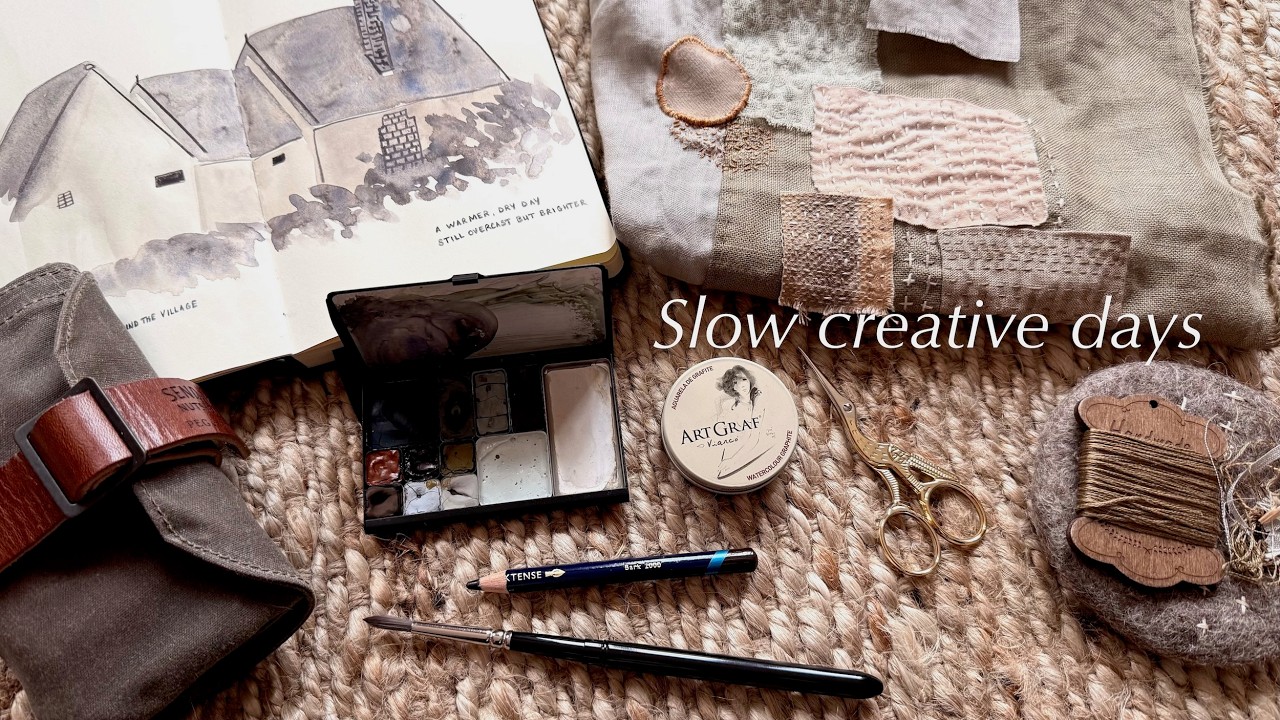 CREATIVE DAYS ❀ Sketching, slow stitching, new art books, inspiration