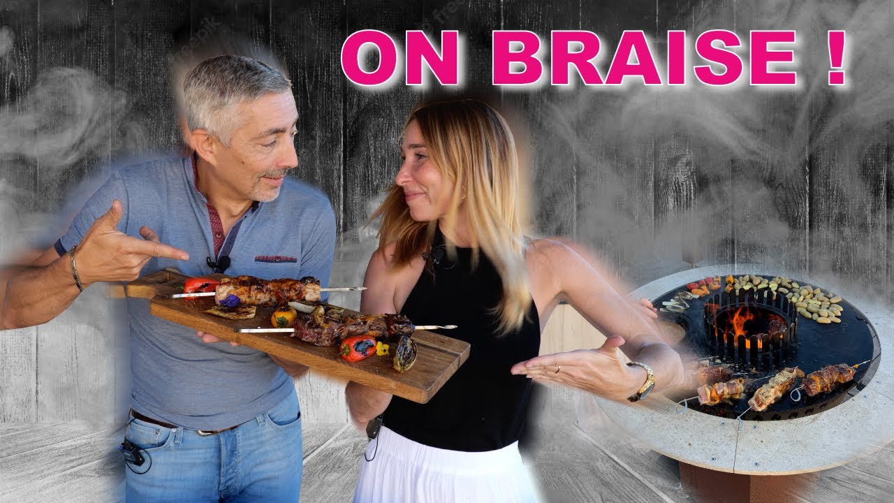 On braise avec Astrid au brasero plancha ! Brochettes, sauce au whisky et débrocheur !