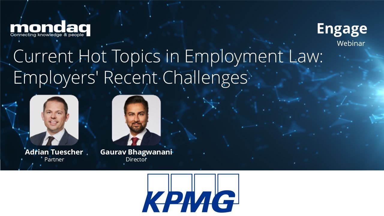 Webinar: Current Hot Topics in Employment Law - Employers' Recent Challenges