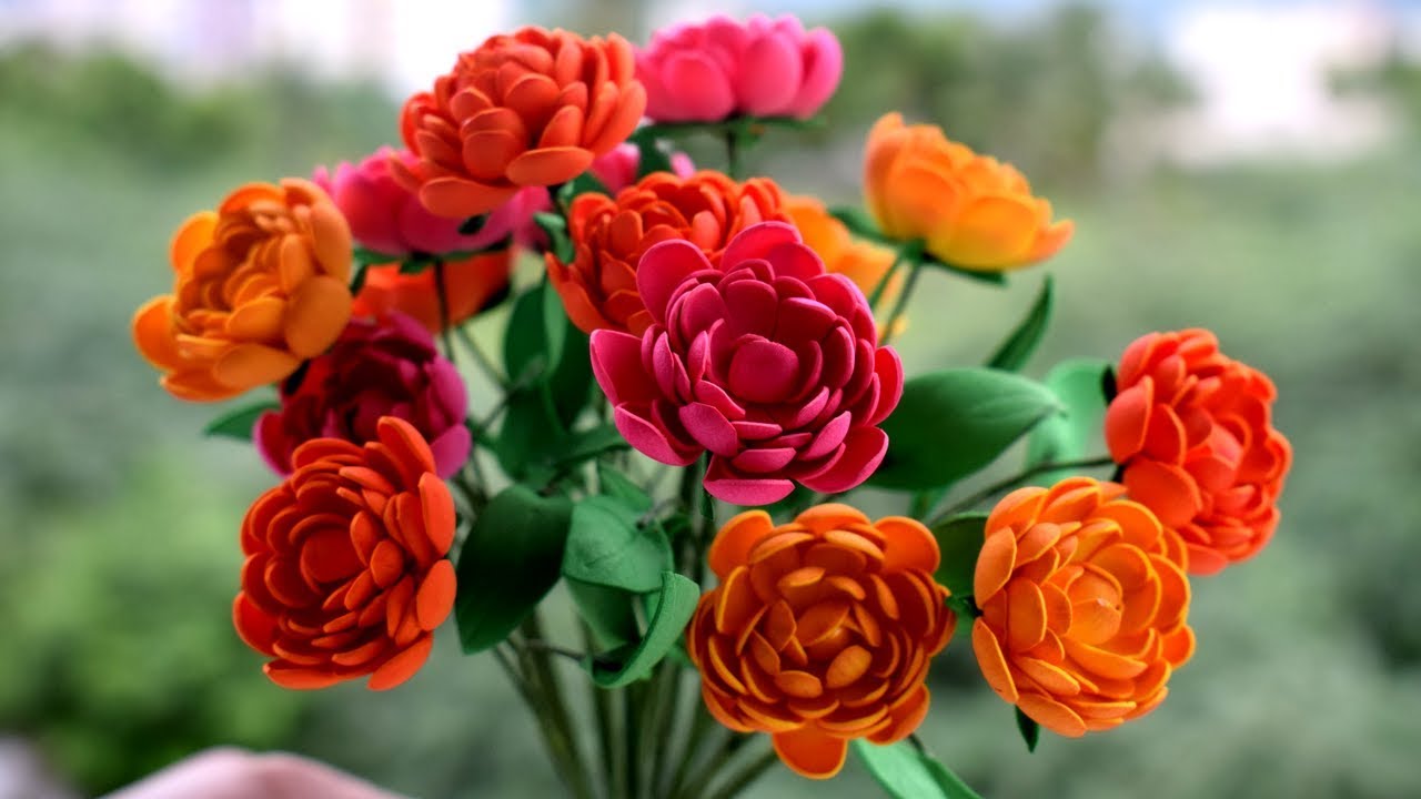 Home Decoration Diy :Foam Sheet Flower Making