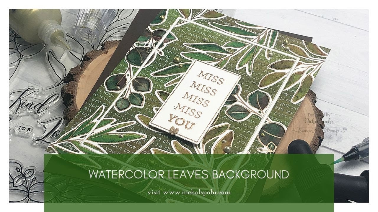 Watercolor Leaves Background (Simon Says Stamp)