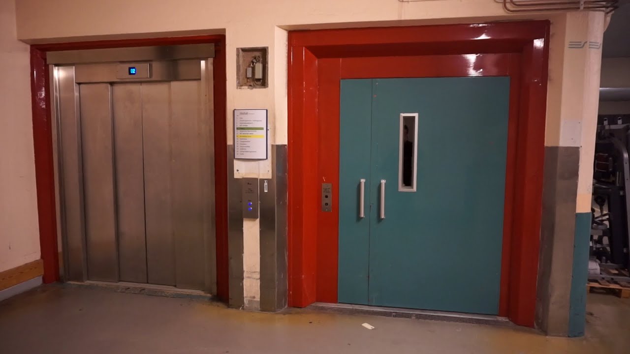 Awesome 1980s KONE hydraulic freight/passenger elevator @ Hospital, Falun, Sweden