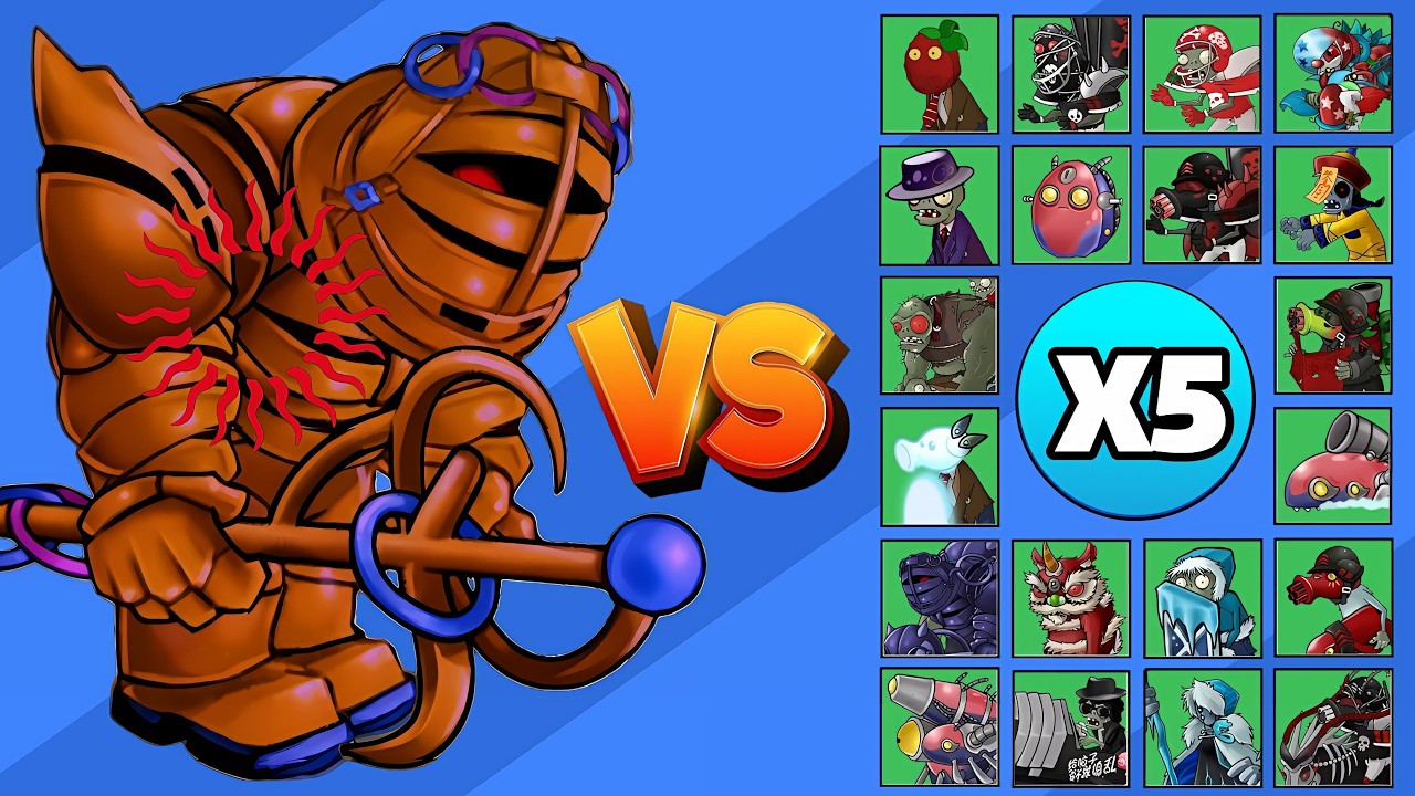 OBSIDIANA DORADA ARMADURA vs TODOS LOS ZOMBIS X5 | PvZ FUSION