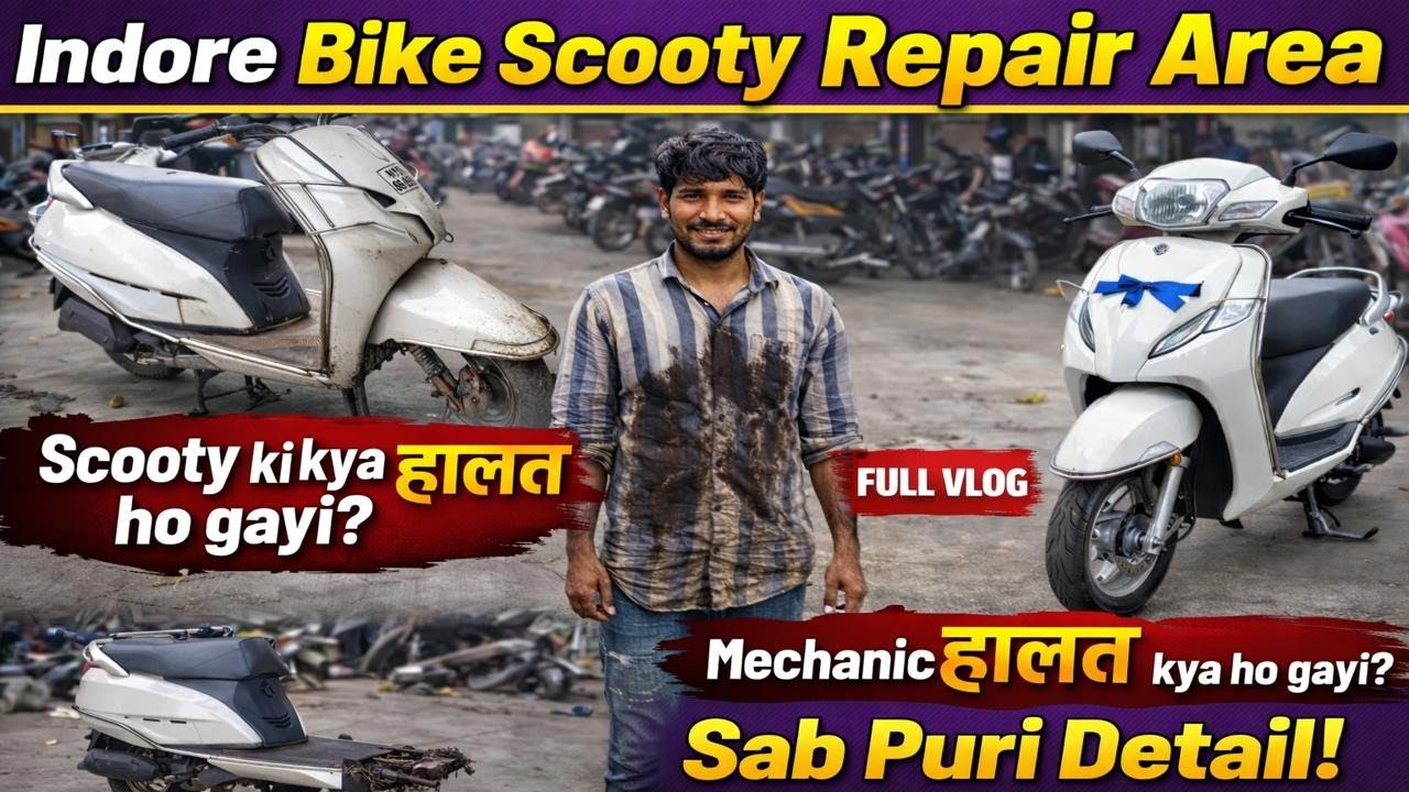 Scooty ki kya हालत ho gayi? | Indore Bike Scooty Repair Area | Full Repair Vlog #vlogwithabhay2.0