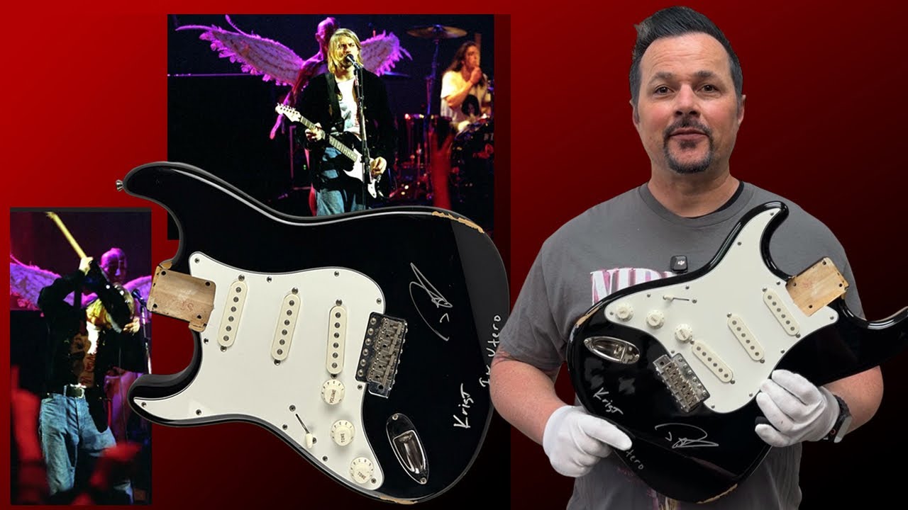 AT AUCTION: 1993-94 Kurt Cobain Stage Used Fender Stratocaster Guitar from In Utero Tour!