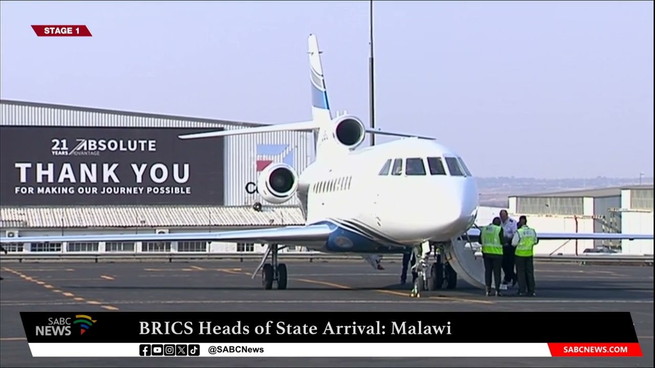 BRICS Summit I Malawian President Lazarus Chakwera arrives in SA