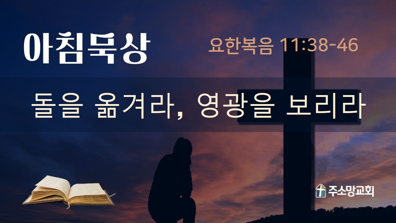 요한복음 11:38-46. 돌을 옮겨라 영광을 보리가 (2026. 3. 9. 월)