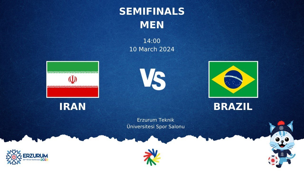 IRAN vs BRAZIL | Futsal DEAFLYMPICS ERZURUM 2024 | Men Semifinals