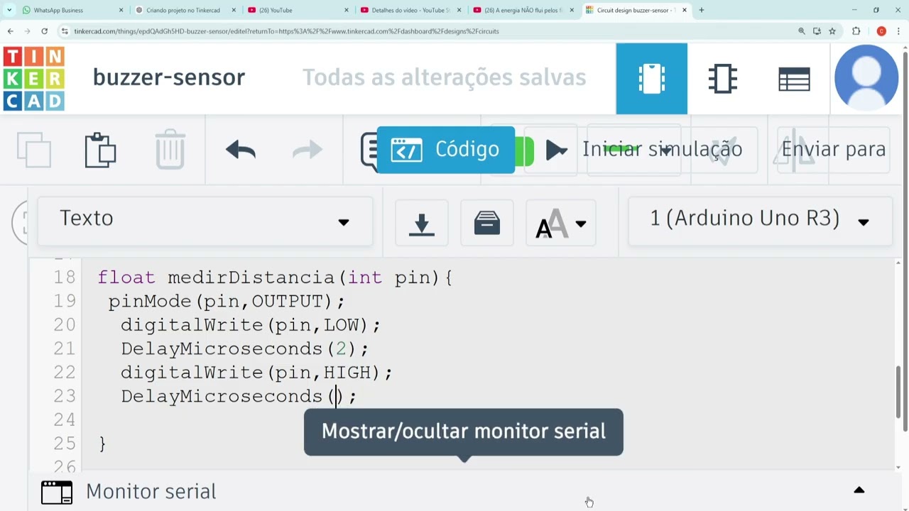 Arduino com 2 Sensores Ultrassônicos | Sistema de Alarme com Buzzer