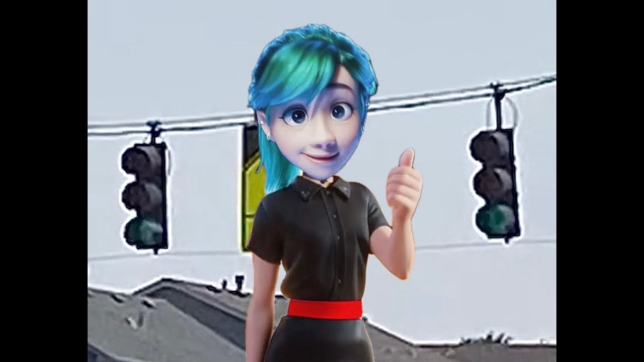 Traffic lights sailing in strong winds